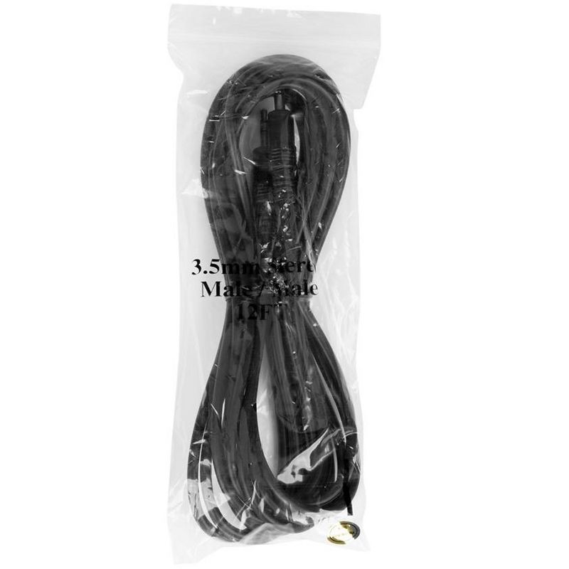 Monoprice Audio/Stereo Cable - 12 Feet - Black | 3.5mm Plug/Plug Male/Male, 4 of 5