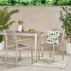 NicBex Outdoor Aluminum Dining Chairs Set of 2 Modern Wood Frame Side Chairs Patio Furniture,Beige - 4 of 4
