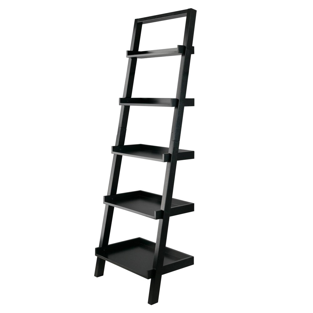 Photos - Wall Shelf 69.36" Bellamy Leaning Shelf Black - Winsome