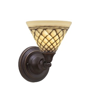 Toltec Lighting Any 1 - Light Sconce in  Dark Granite with 7" Chocolate Icing Shade - 1 of 1