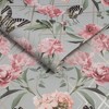 Botanical Trellis Grey and Pink Wallpaper - 3 of 4