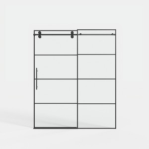 Cesicia 56-60x72 inches Matte Black Sliding Shower Door - 1 of 4