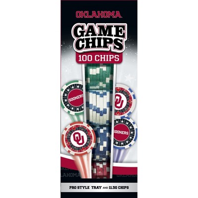 MasterPieces Casino Style 100 Piece Poker Chip Set - NCAA Oklahoma Sooners