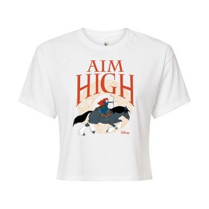 Women's - Disney - Merida Aim High Bow & Arrow Cropped Graphic T-Shirt - 1 of 4