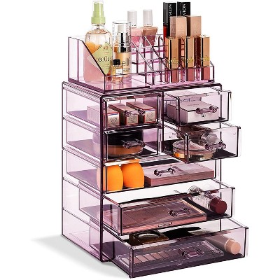 Sorbus Clear Cosmetic Makeup Organizer Case & Display - Spacious Design - Great for Dresser, Bathroom, Vanity & Countertop