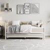 Coolmee Daybed with Trundle Bed, Twin Size Metal Day Bed with Floral Headboard, Modern Sofa Bed Frame, Heavy Duty Steel Slats Supports - 4 of 4