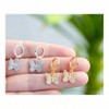 Silver Crystal Butterfly Hoop Earrings for Women Advanced Fashion Temperament, Low Allergy - 3 of 4