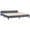 vidaXL Velvet Platform Bed Frame, No Box Spring Needed/No Mattress, Dark Gray California King Bed - 4 of 4