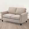 TiramisuBest Light Grey Linen 3-in-1 Convertible Sleeper Loveseat with Side Pocket, Multifunctional Sofa Bed for Living Room - 2 of 4