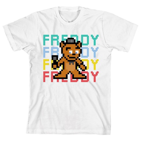 Five Nights at Freddy's Pixelated Freddy Bear Youth White Graphic Tee - image 1 of 2