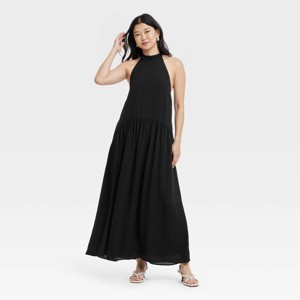 Women's Tie Neck Maxi Dress - A New Day™ - 1 of 3