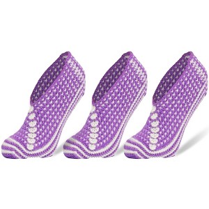 Crochet Slipper Socks for Women 3 Pairs Shoe Size 5-7 - 1 of 3