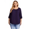 Coolmee Women Plus Size Long Sleeve Tunic Top Casual Pleated Shirts Hide Belly Blouse for Leggings - 4 of 4