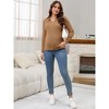 INSPIRE CHIC Women's Maternity Tops Sweater Long Sleeve Turndown V Neck Tunic Blouse Pregnancy Clothes - 3 of 4
