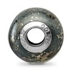 Black Bow Jewelry Grey w/Platinum Foil Ceramic & Sterling Silver Bead Charm, 14mm - 2 of 4