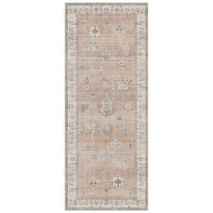 Abynow Vintage Floral Farmhouse Indoor Washable Area Rug - 1 of 4