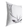 Kate and Laurel Como Deer Print Throw Pillow Cover, 24x24, White - 2 of 4