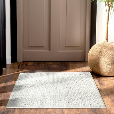 Luxe Weavers Solid Cream White Textured Area Rug