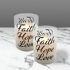 LumaBase Battery-Operated LED Glass Candles with Flickering Flame, Faith Hope Love - Set of 2 - 3 of 4