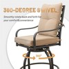 DOMETOUR Outdoor Swivel Bar Stools, High Bistro Chairs with Cushions for Garden/Balcony/Deck, Khaki (Set of 2) - 4 of 4
