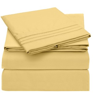 Mellanni 1800 Bed Sheets Twin Yellow - 1 of 3