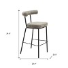 HomeRoots 30" Green and Black Chenille and Steel Low Back Bar Height Bar Chair - 3 of 4
