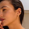 Cubic Huggie Earrings for Women Fashionable Daily Simple and Hypoallergenic - 3 of 4