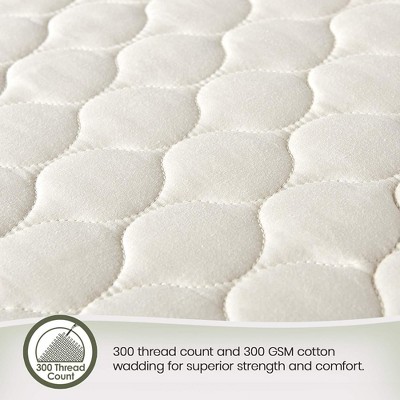 King Size Ivory Organic Cotton Quilted Mattress Protector