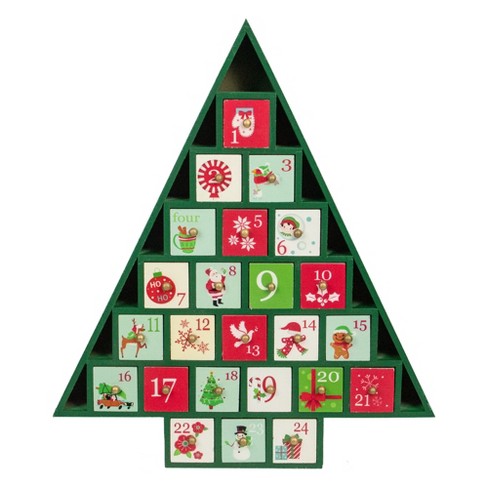 Northlight 15 Green Tree Shaped Christmas Advent Calendar ...