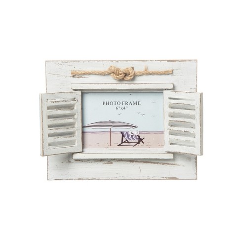 Beachcombers White Distressed Shutter Frame - image 1 of 1