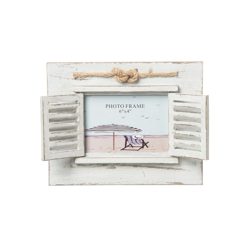 Beachcombers White Distressed Shutter Frame, 1 of 2