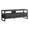 59" Laminate Reclaimed Wood-Look TV Stand with 3 Drawers, Open Shelf and Black Metal Frame for Living Room - 2 of 4