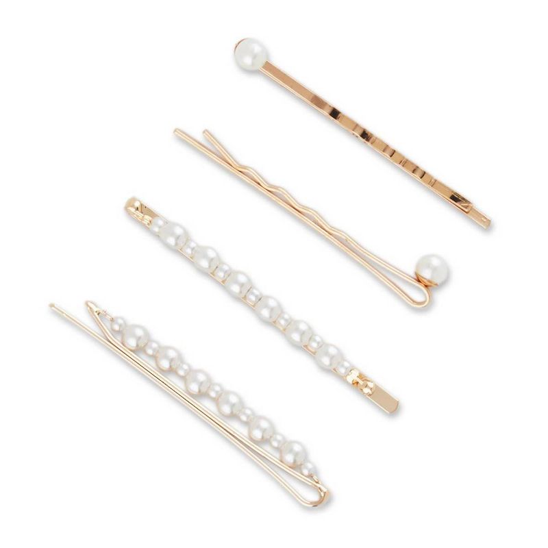 sc&#252;nci Pearl Embellished Bobby Pins - Gold - 4pk, 3 of 6