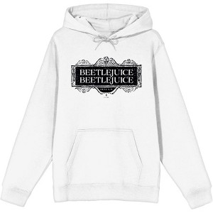 Beetlejuice Beetlejuice Black Sign Logo Adult Long Sleeve Hoodie - 1 of 2