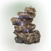 22" Rainforest Five Tier Resin Fountain with LED Lights Gray - Alpine Corporation: Indoor/Outdoor Waterfall, Weatherproof - 3 of 4