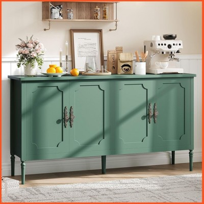 59" Buffet Cabinet with Storage, Modern Sideboard with 4 Doors and Adjustable Shelves, Credenza Coffee Bar Cabinet