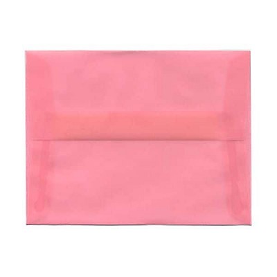 JAM Paper A2 Translucent Vellum Invitation Envelopes 4.375 x 5.75 Blush Pink PACV618