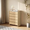 LuxenHome 47.2” Tall Hazel Oak 5-Drawer Chest with Raised Sides, Faux Marble Top, Durable Manufactured Wood Brown - 4 of 4