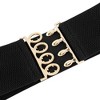 INSPIRE CHIC Women's Golden Interlock Buckle Stretchy Vintage Elastic Waist Belts 1 Pc - 3 of 4