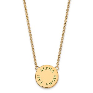 Black Bow Jewelry 14k Yellow Gold Plated Sterling Silver Alpha Sigma Tau Greek Life Necklace 18 Inch - 1 of 4