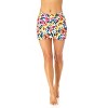 Women's Gradient Floral Drape Front Mid Rise Swim Skirt Bottom - 3 of 4