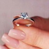 Amore Solitaire Engagement Ring for Women Moissanite Sterling Silver Ginger Lyne Collection - 2 of 4