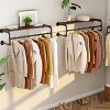 Artloge Heavy Duty Industrial Pipe Clothes Storage Rack Wall Mounted Garment Rack with Top Shelf Coat Hanger Rail 3 Hooks - image 3 of 4