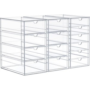 Sorbus 3 Piece 14-Drawer Clear Storage Organizer - Bathroom, Laundry Room & Home Countertop Drawer System - 1 of 4