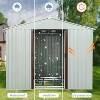 Acekool 8x4 FT Outdoor Metal Storage Shed with Reinforced Foundation, Weatherproof Galvanized Steel, Sliding Doors & Ventilation, White - 3 of 4