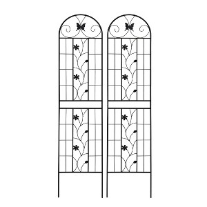 Lirago Black 2 pieces Weatherproof Multi-functional Outdoor Screen-Laser-Cut Galvanized Steel Panel 86.61"Hx19.68"Wx0.51"D - 1 of 4