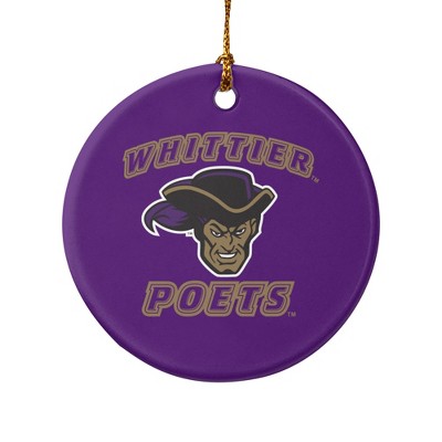 Whittier College Poets Logo Porcelain Holiday Christmas Tree Ornament
