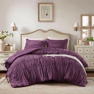 NicBex French Country King Size Comforter Set Bedding Set, Romantic Ruched Design Bedding Comforter Sets, 1 Comforter, Pillow Shams, Machine Washable - 1 of 4