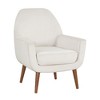 Velvet Mid-Century Arm Chair with Coil Spring Seat, Foam Cushion, and Solid Wood Legs - 3 of 4
