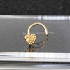 Jewelry Avalanche Solid 14K Yellow Gold Nugget Heart Nose Screw Stud, 22G Screw Nose Ring Stud - 3 of 4